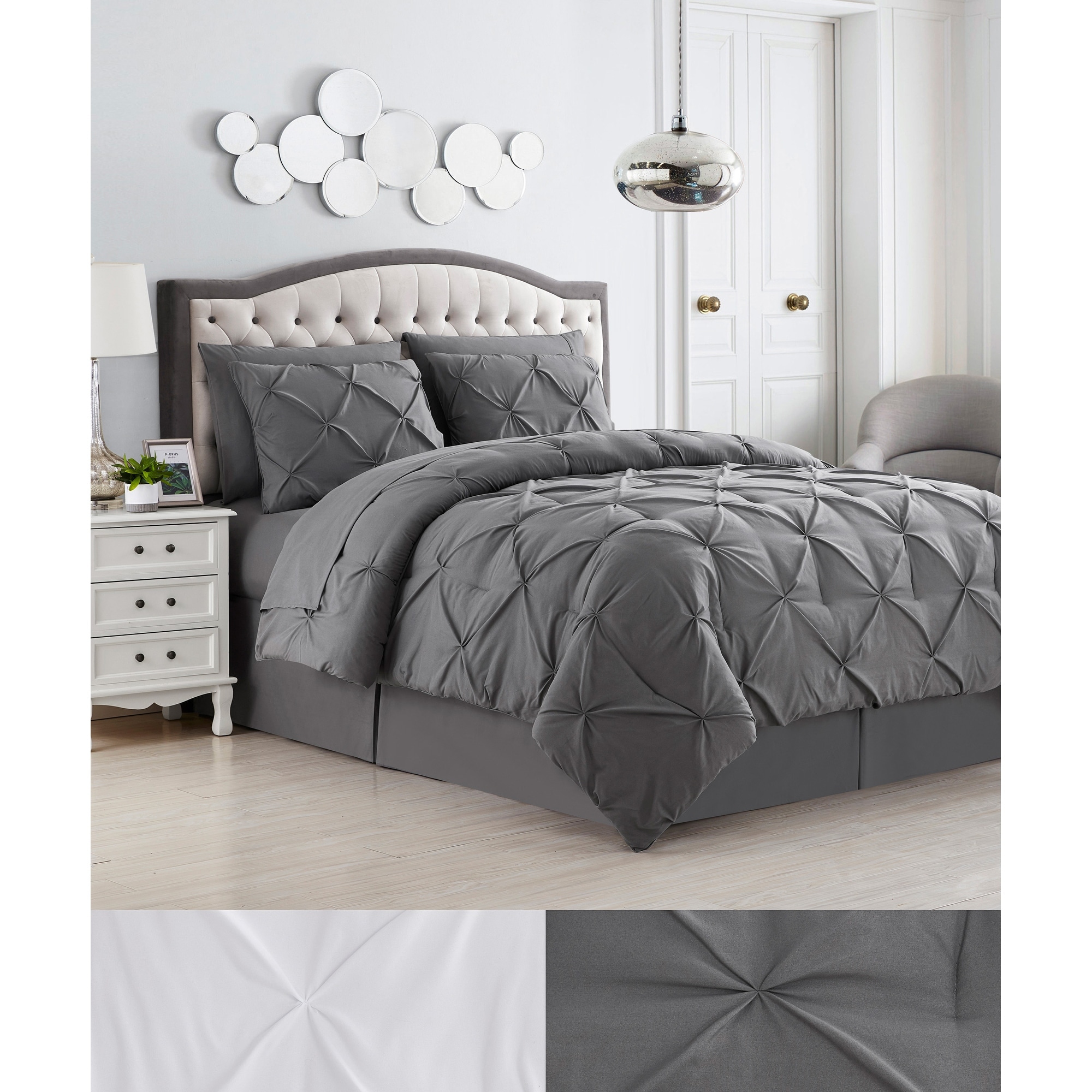 Sweet Home Collection 8 Piece Pinch Pleated Bed In a Bag All Season Complete Set