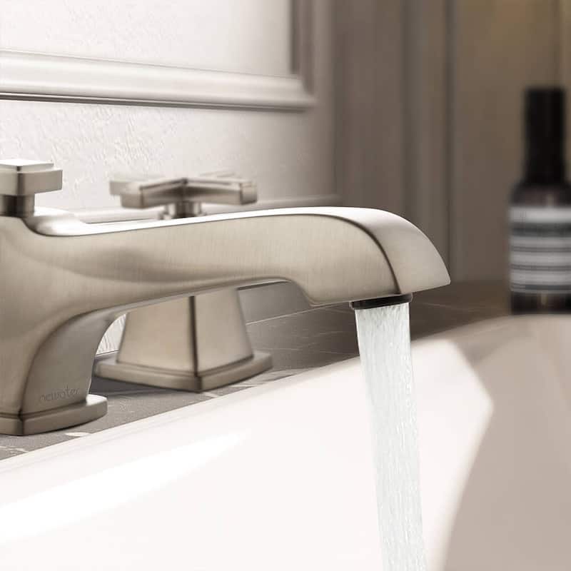 YASINU Two Handles Widespread Cross Handle Bathroom Faucet with Drain