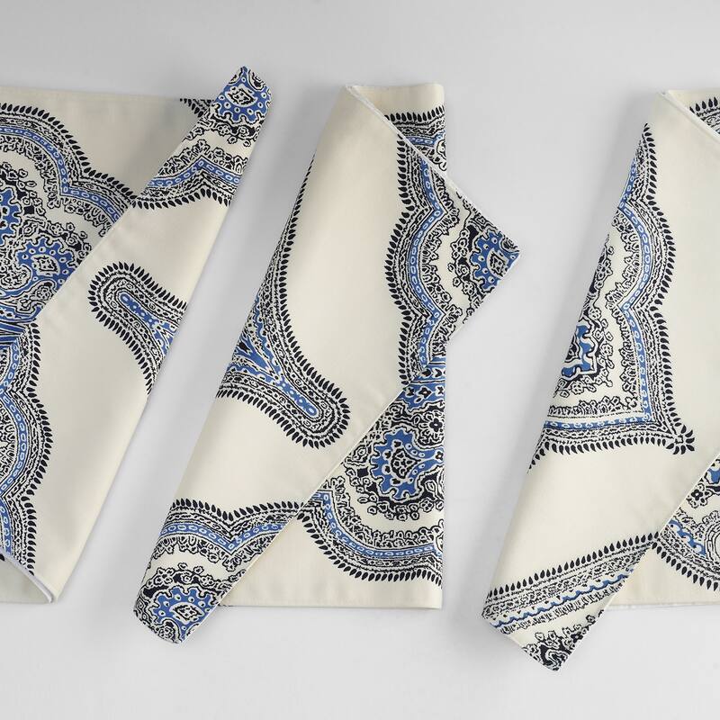 Exclusive Fabrics Arabesque Printed Cotton Table Runner & Placemats