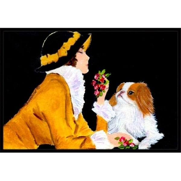 Carolines Treasures SS8540JMAT Lady with her Japanese Chin Doormat - 24 x 36 in.