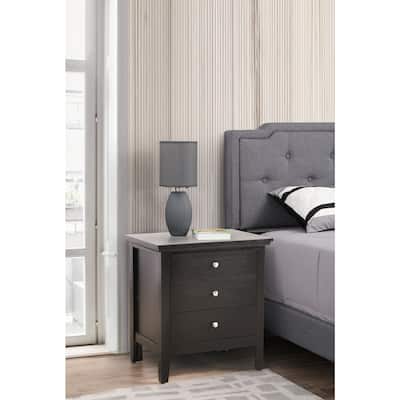 Black Nightstand 26x24x18 with Three Spacious Drawers, Compact Bedside Table for Bedroom Storage and Sleek Contemporary Look