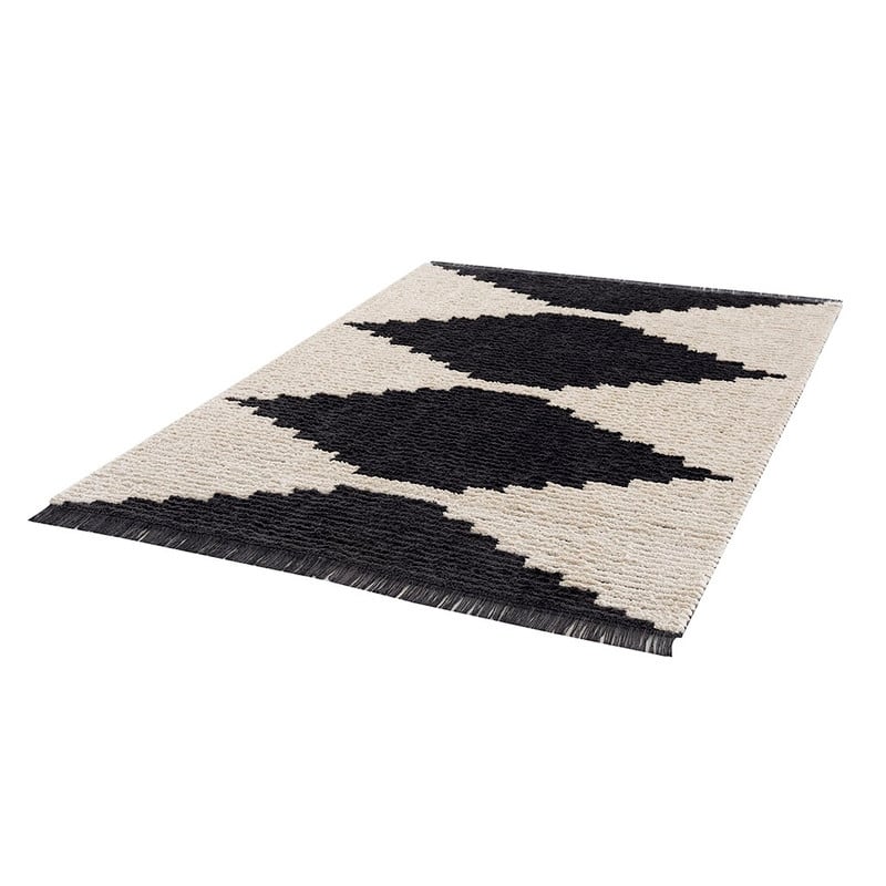 Black & Ivory Modern Area Rug - 6'x9'