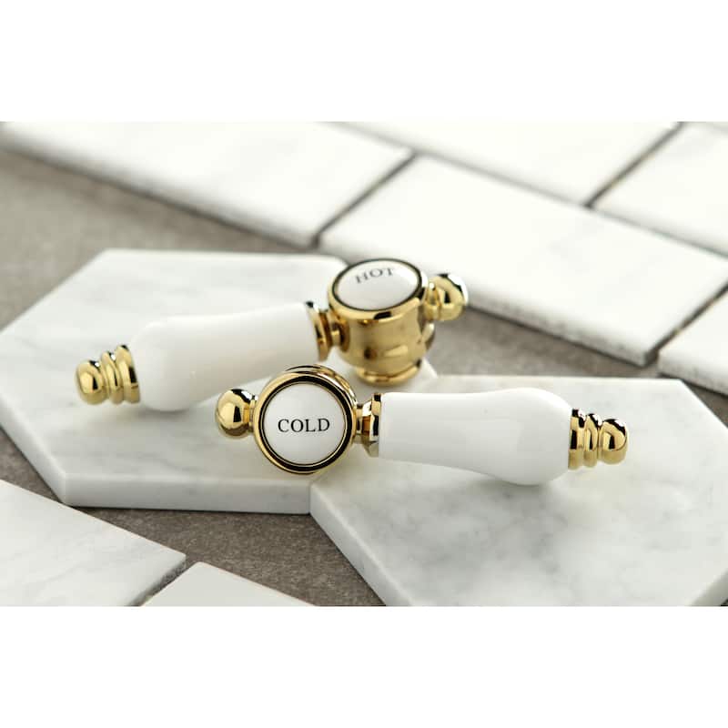 Kingston Brass Victorian Porcelain Widespread Bathroom Faucet