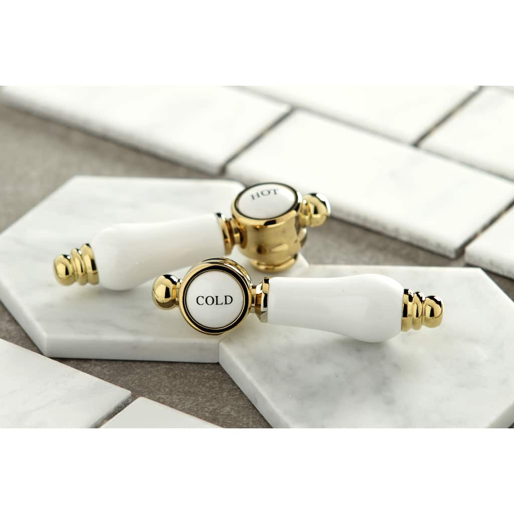 Kingston Brass Victorian Porcelain Widespread Bathroom Faucet