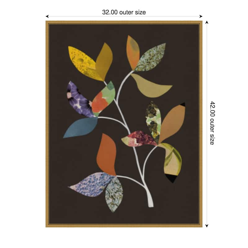 Blooming Branches by Alisa Galitsyna Framed Canvas Wall Art Print - Sylvie Gold - 32 x 42 in