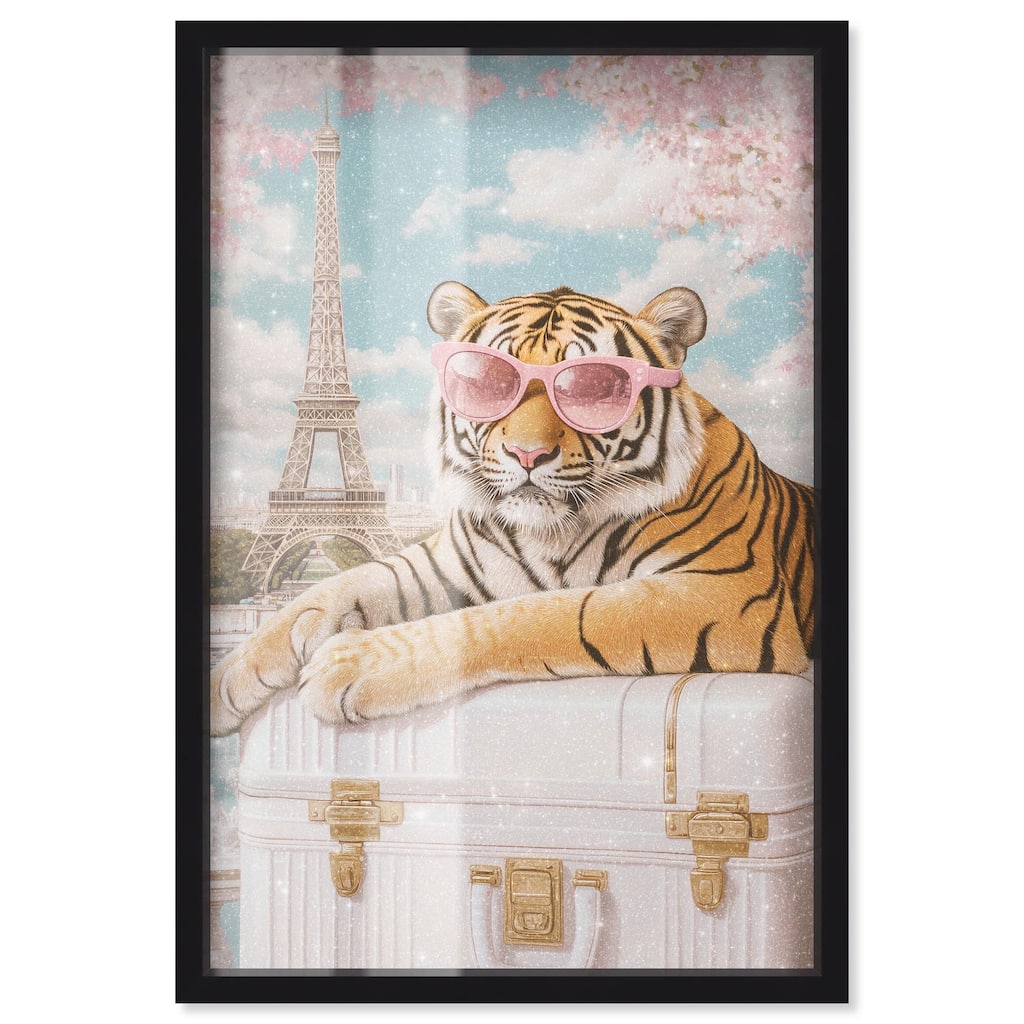 Tiger Luggage Paris Shadowbox by Art Remedy