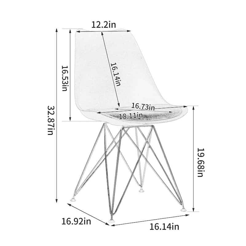 Modern 4 Piece PU Leather Kitchen Dining Chairs with Gold Steel Legs, Cushions for Dining Room Kitchen Living Room Bedroom
