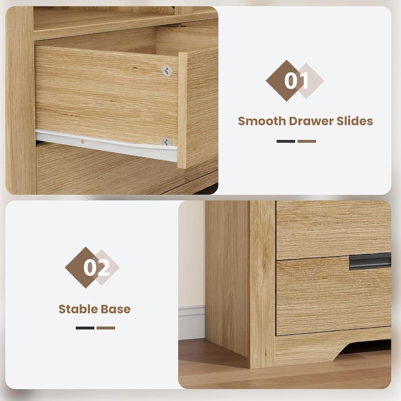 72 in Tall Bookcase, Freestanding Display Storage Bookshelves with Storage