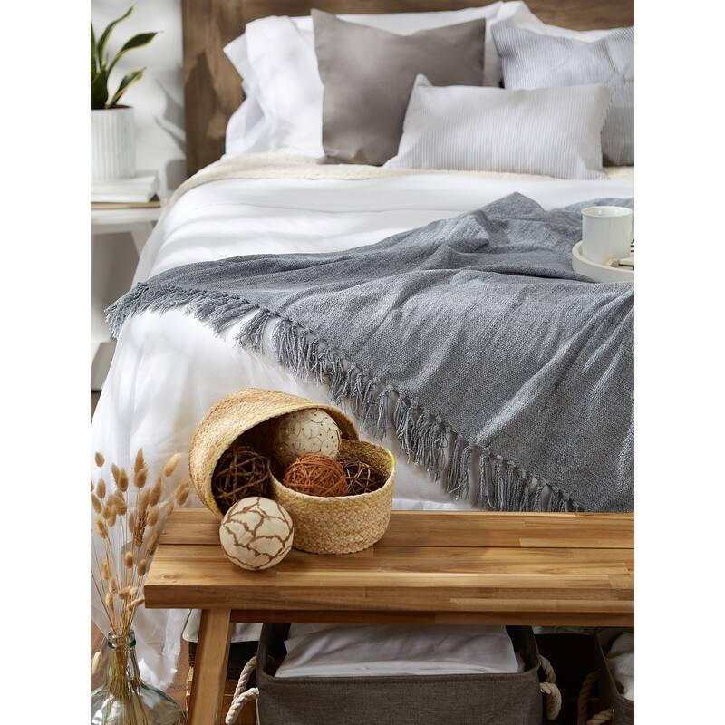 DII Soft Denim Blue Chenille Throw