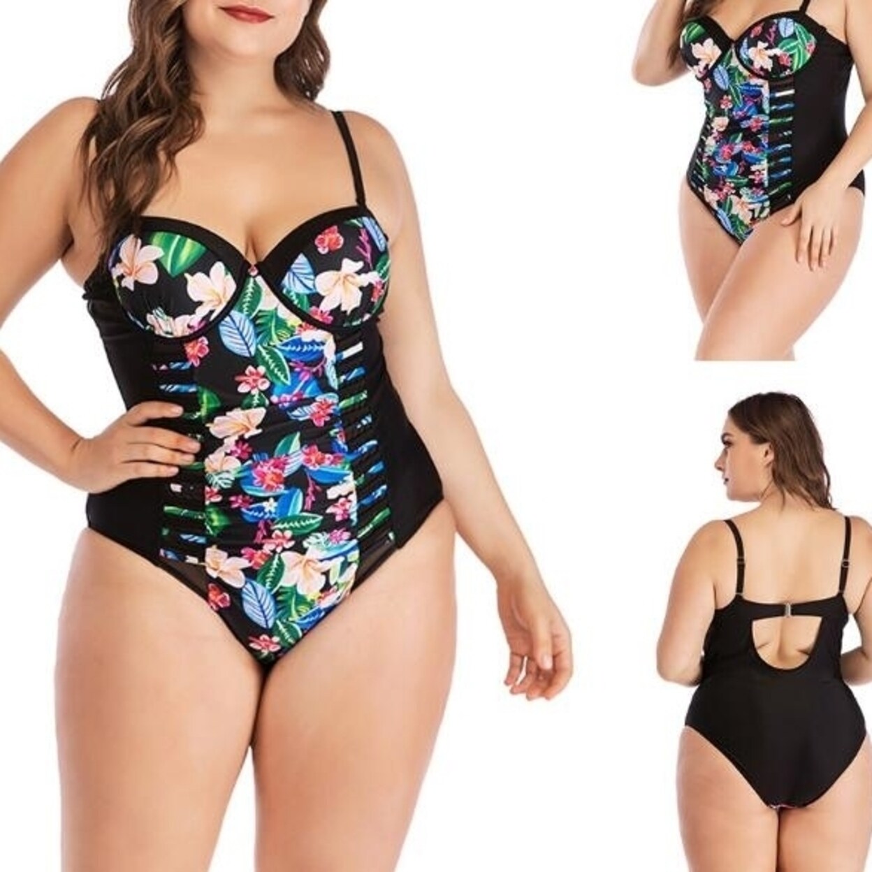 bandeau one piece swimsuits plus size
