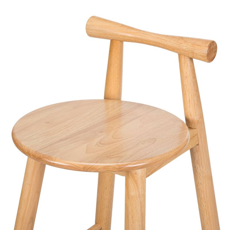 Christopher Knight Home - Ravenshaw Rubberwood Barstool with Ergonomic Cross-Bar Backrest (Set of 2)