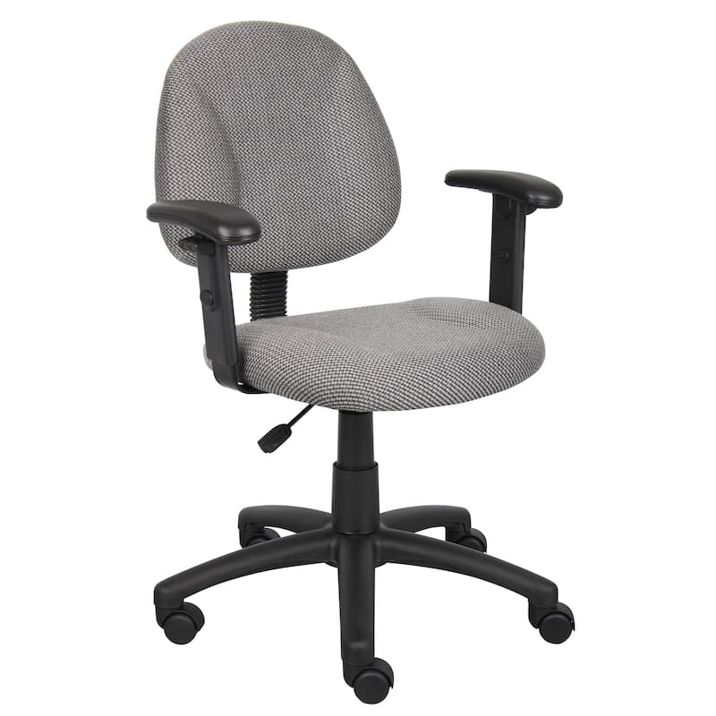 Boss Deluxe Posture Chair with Adjustable Arms - Grey