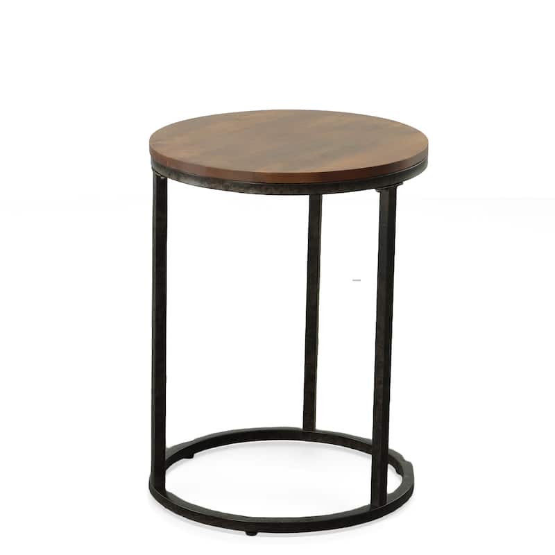 Carolina Living Orson 18" Round Top Accent Table - Chestnut/Industrial