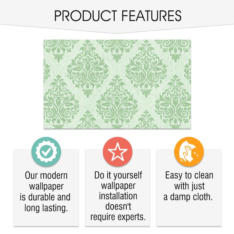 SUSSEXHOME Removable Wallpaper-Waterproof, Strippable, Light Resistance & Cleanable Wall Paper Roll-Wallpaper-Ottoman