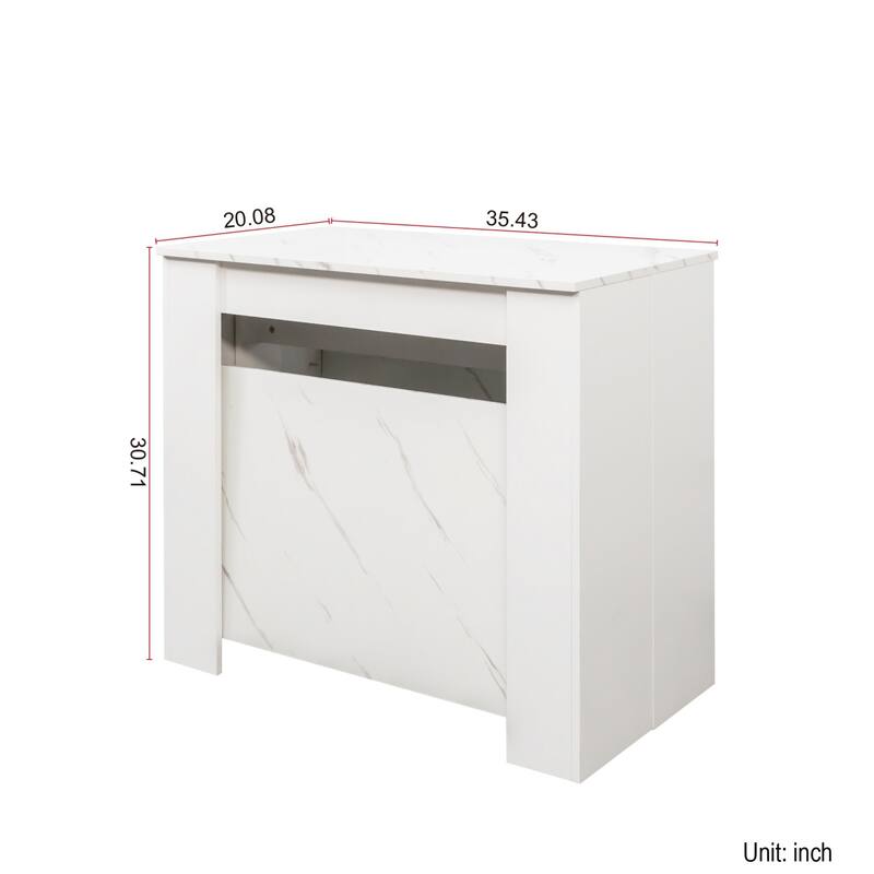 118.11" Multifunctional Extendable Rectangular Console Dining Table