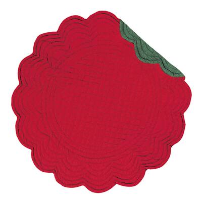 Red and Green Round Placemat Set of 6 - Set of 6