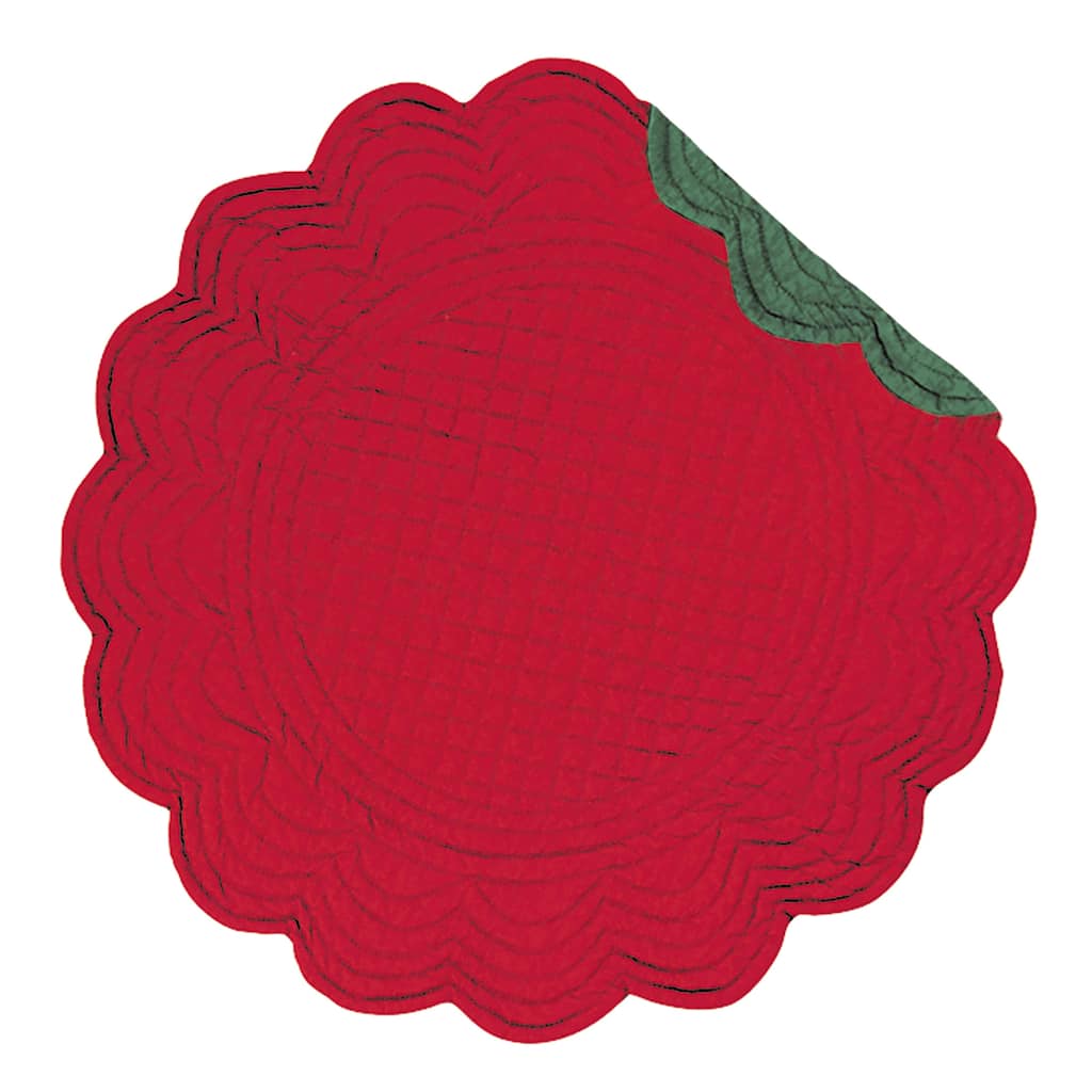 Red and Green Round Placemat Set of 6 - Set of 6