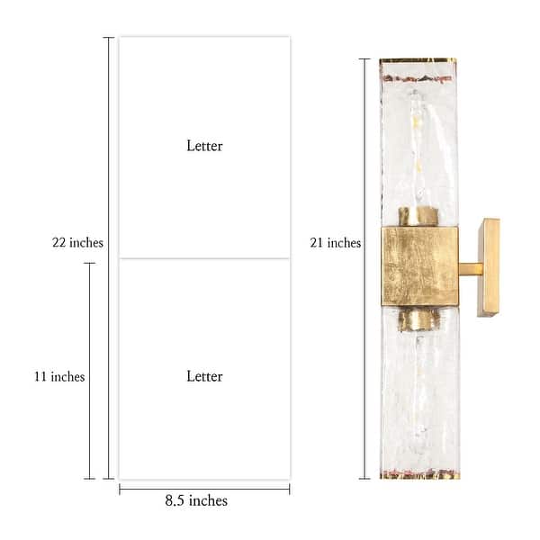 Luxmira Modern Luxury Glam Gold Large Bathroom Sconce with Art Glass for Hallway