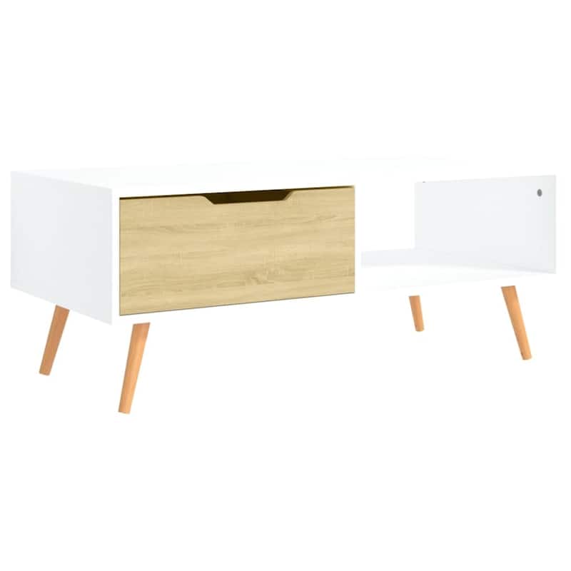 vidaXL Coffee Table End Table Living Room Accent Sofa Table Engineered Wood - 39.4" x 19.5" x 16.9"