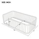 preview thumbnail 4 of 5, Wood Bed Frame in Twin Size Featuring a Wooden Fence, Designed for Floor Placement