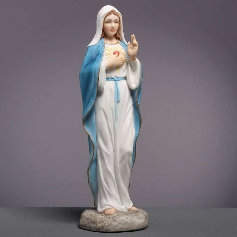 6.1 inches Height Polyresin The Immaculate Heart of Mary Multicolor Finish Figurine