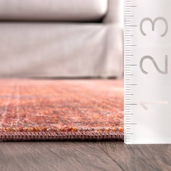 Nuloom Orange Traditional Floral Medallion Border Area Rug