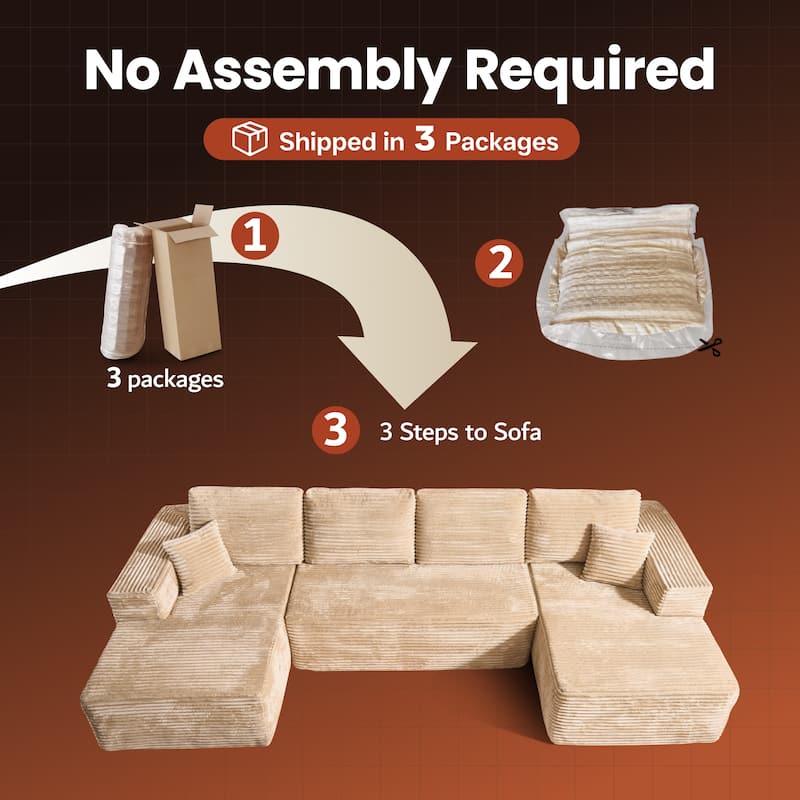 VIOS No-Assembly Plush Fabric Sofa Set​