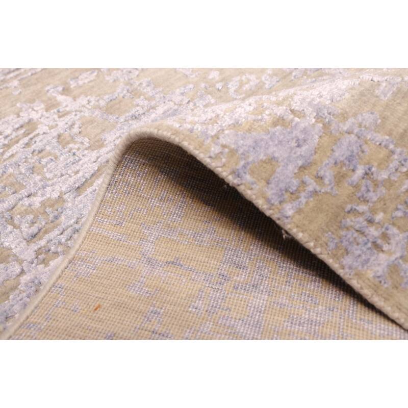 ECARPETGALLERY Hand-knotted Legacy Khaki Silk, Wool Rug - 2'7 x 12'1