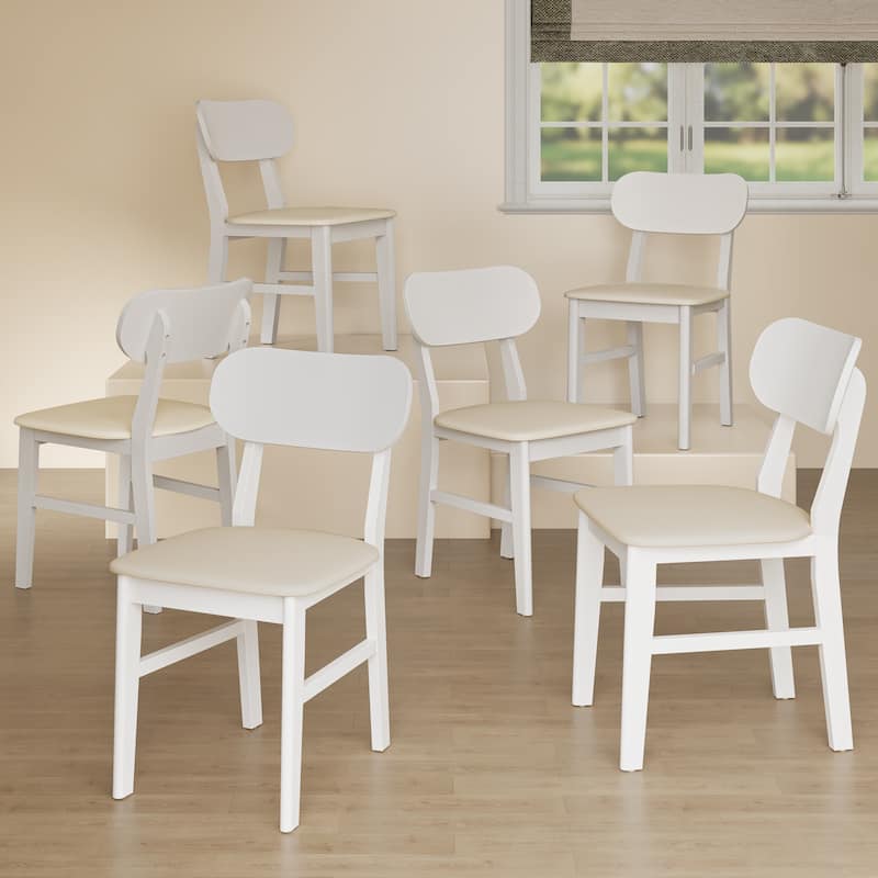 Rubber Wood Dining Chairs Set of 6