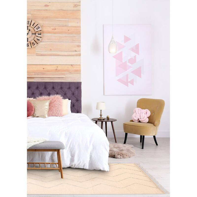 ECARPETGALLERY Hand-knotted Pak Finest Marrakesh Cream Wool Rug - 5'1 x 6'8