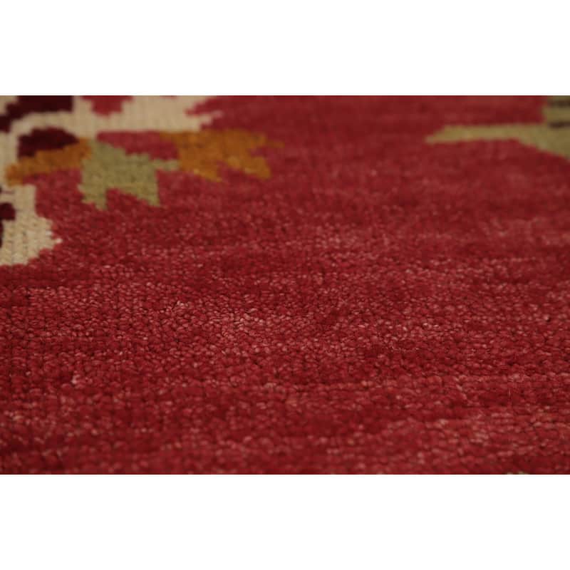Art Deco Indian Area Rug Handmade Wool Carpet - 7'10" x 10'0"