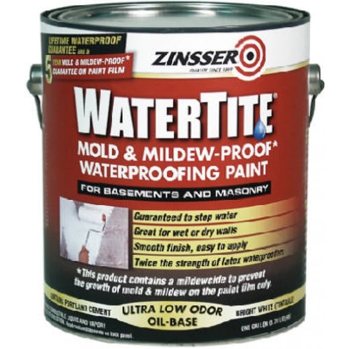 Zinsser 05001 Watertite Mold & Mildew-proof Oil-Based Waterproofing Paint Gallon (Case of 2)