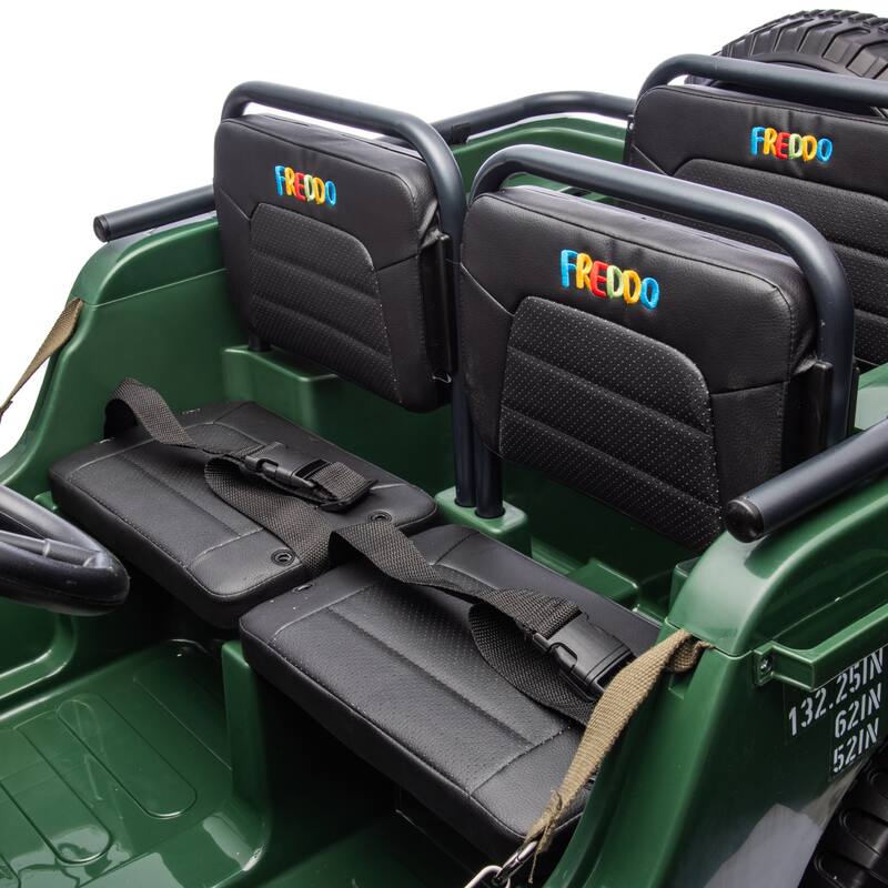 24V Military Willy Jeep 3 Seater Electric Ride on - Green - Assembly Required