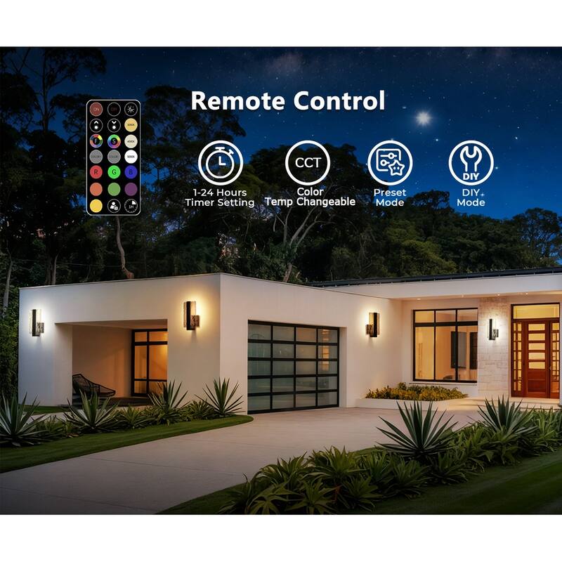 Modern Outdoor LED Wall Lights 2 Packs