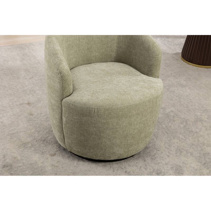 Chenille Fabric Swivel Accent Armchair Barrel Chair