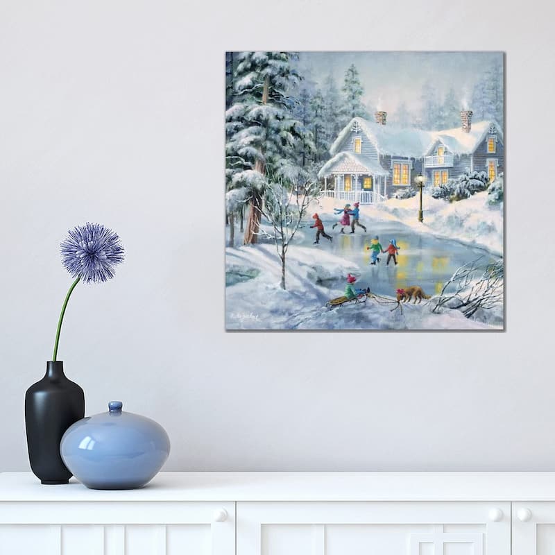 iCanvas "A Fine Winter's Eve" by Nicky Boehme Canvas Print - 18x18x1.5