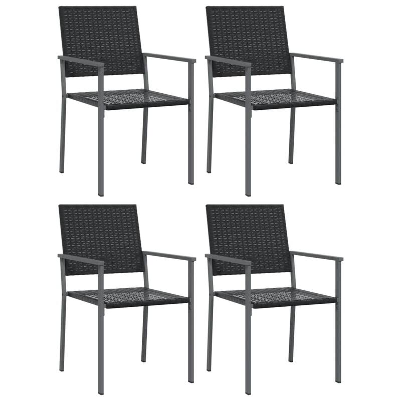 vidaXL Patio Dining Set Outdoor Dining Table and Chair Poly Rattan and Steel