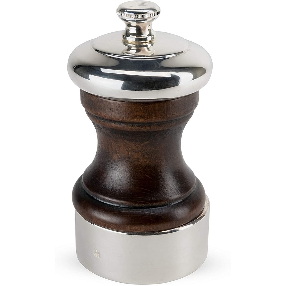 Peugeot Palace 4 Inch Silver Plated Pepper Mill, Antique Brown - 2 x 2 x 4 inches