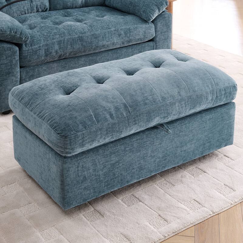 Double Recliner Chair with Adjustable Backrest, Storage Ottoman, USB Port & Phone Stand