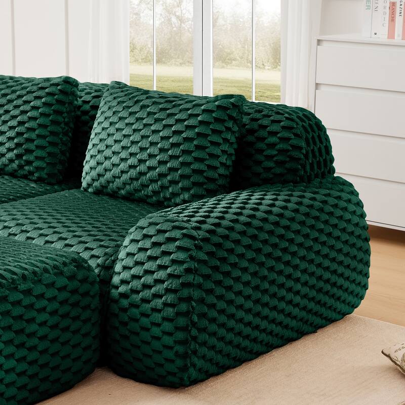 82" Modern Modular Sectional Sofa, Oversized 2-Seater Couch with Deep Seat, Flannelette Fabric Boneless Sofa