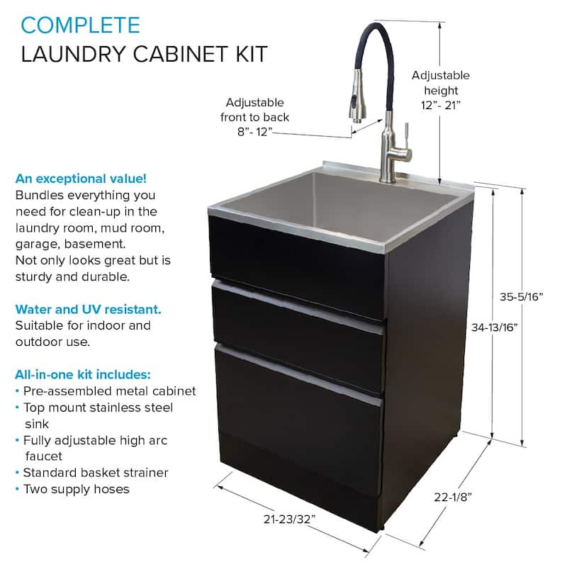 Transolid TRS_TC2D-2222 Contemporary Laundry Cabinet 21-13/16" Free