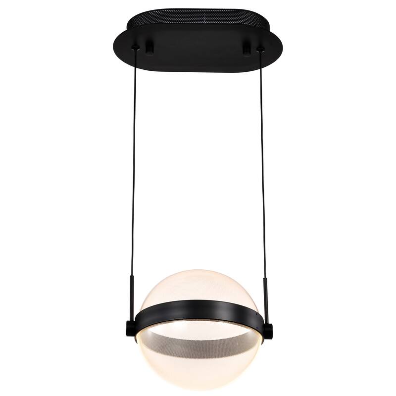 Arvada 8 Inch LED Pendant Matte Black Silk Screened Acrylic Lens - Matte Black