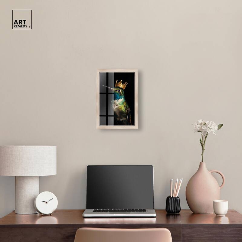 Crowned Azure Bird I Shadowbox by Art Remedy