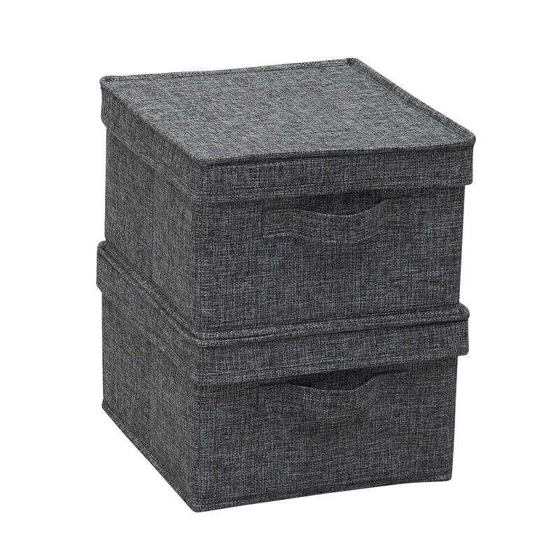 Household Essentials Storage Box with Fully Removable Lid, Set of 2