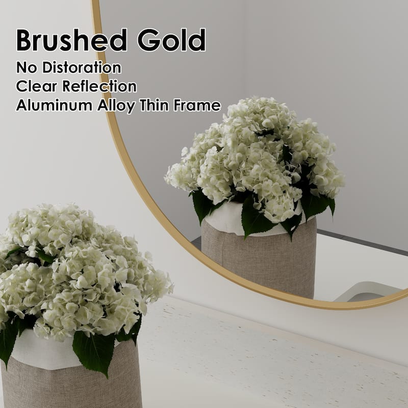 24 in. W x 36 in. H Bathroom Wall Mounted Oval Metal Framed Mirror - 24 in. W x 36 in. H