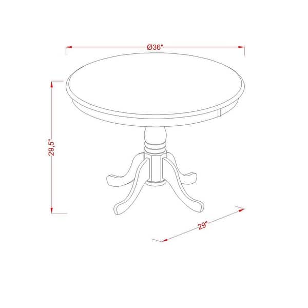 East West Furniture Dining Table Set- A Round Kitchen Table and Light ...