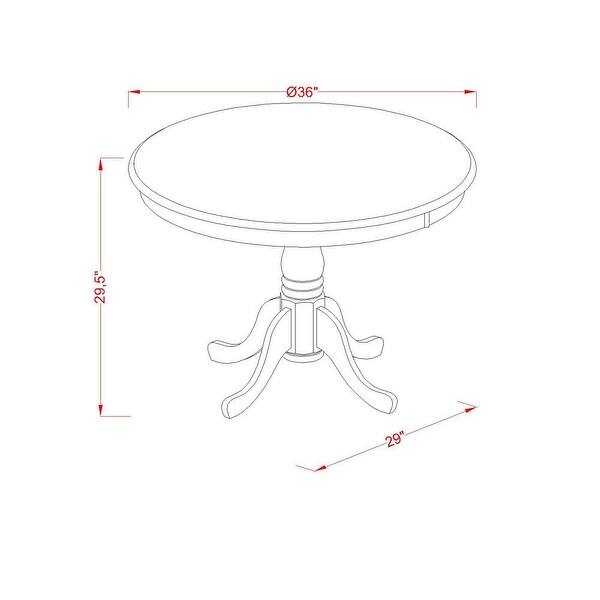 East West Furniture Kitchen Table Set Contains a Round Dining Table and