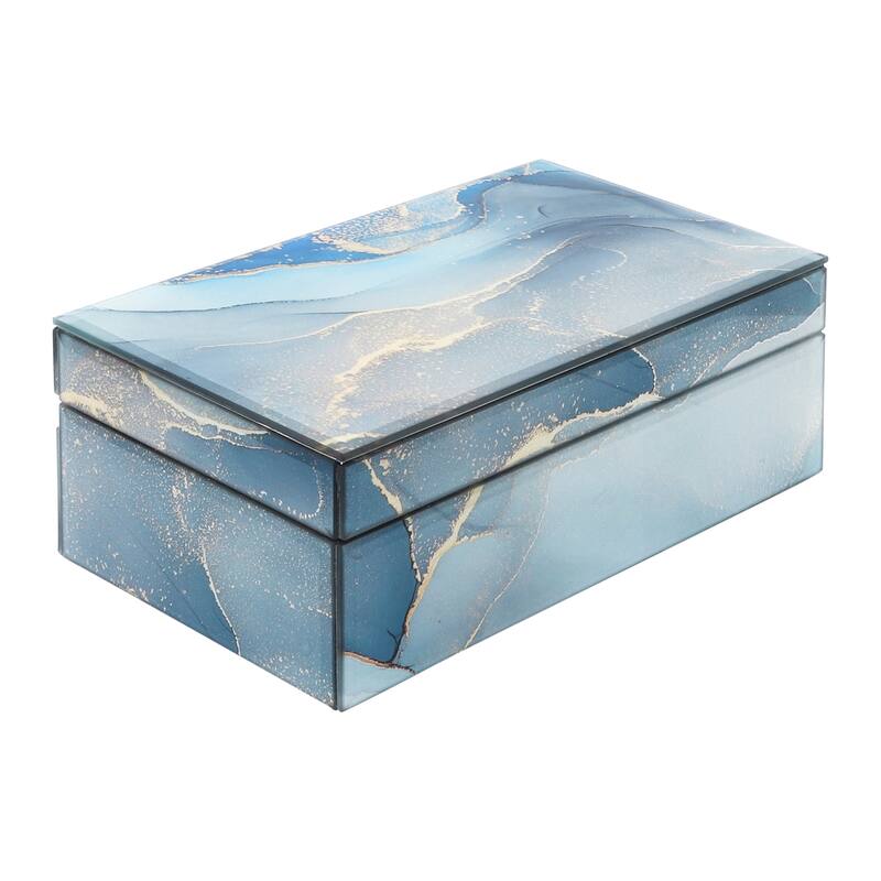 Modern Statement Decorative Box with Abstract Finish and Lid