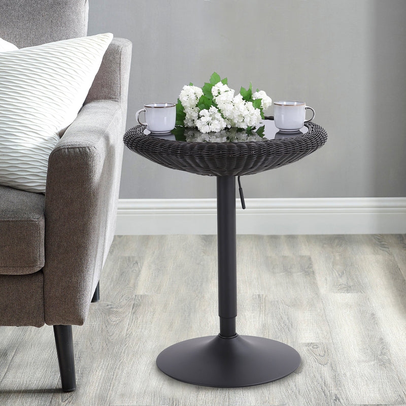 Rattan discount adjustable table