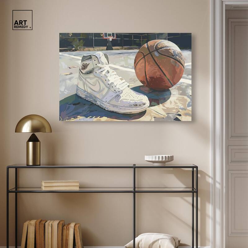 Washed Out Court Canvas by Art Remedy, Gallery Wrapped
